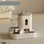 Automatic Dual Bowl Pet Feeder & Water Dispenser with Adjustable Portion Control.