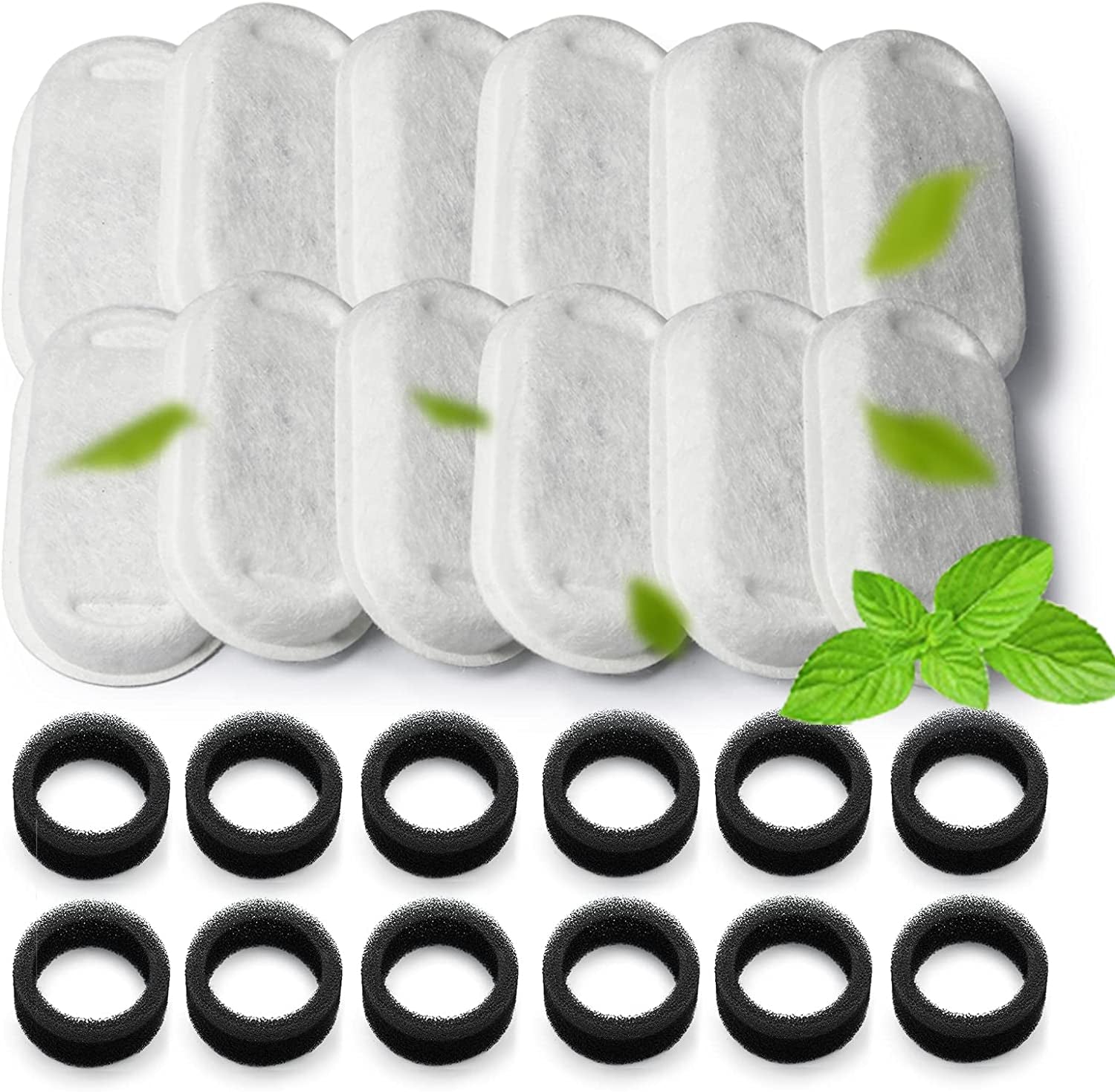 Cat Water Fountain Filter,16 Pack Cat Fountain Replacement Filters for Stainless Steel 67Oz/2L Adjustable Water Flow Pet Water Fountain,Dog Water Fountain (8+8 Pack)