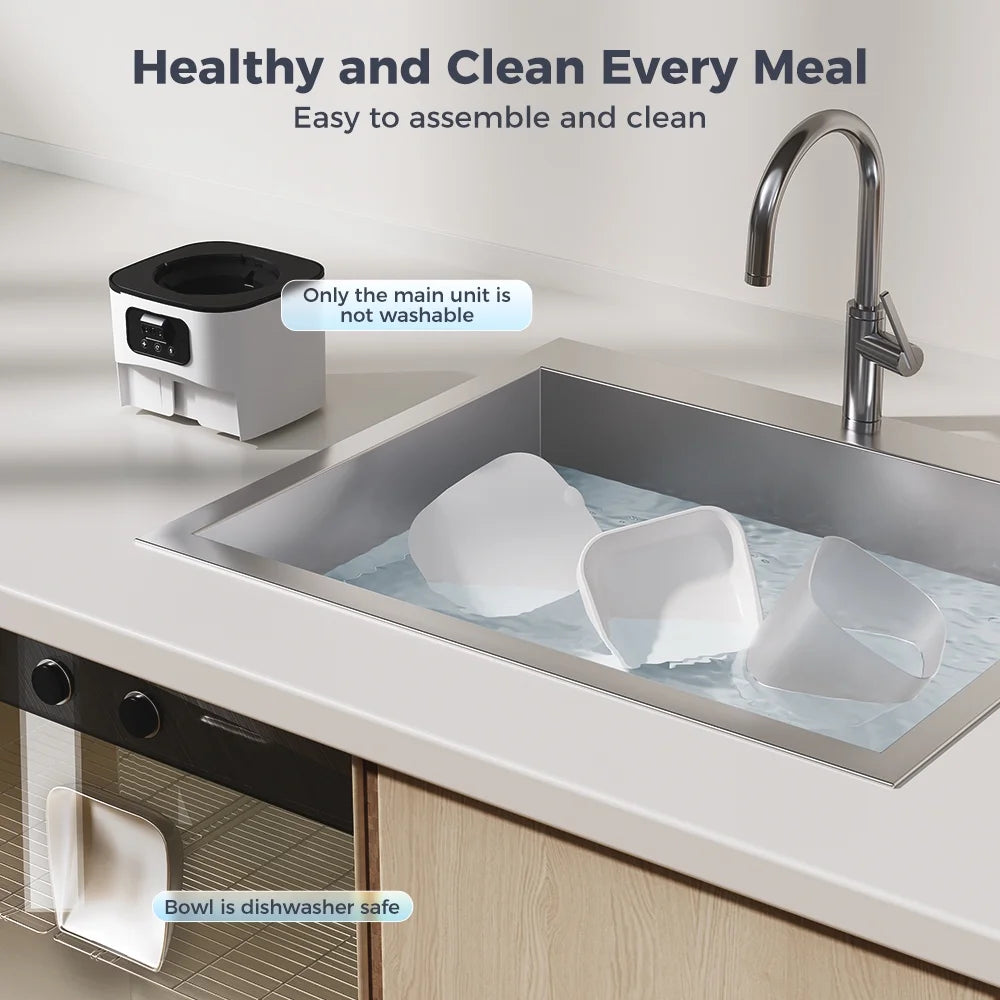 DOMIPET - Wi-Fi Automatic Pet Feeder with Camera & Night Vision, Two-Way Audio, 6L.