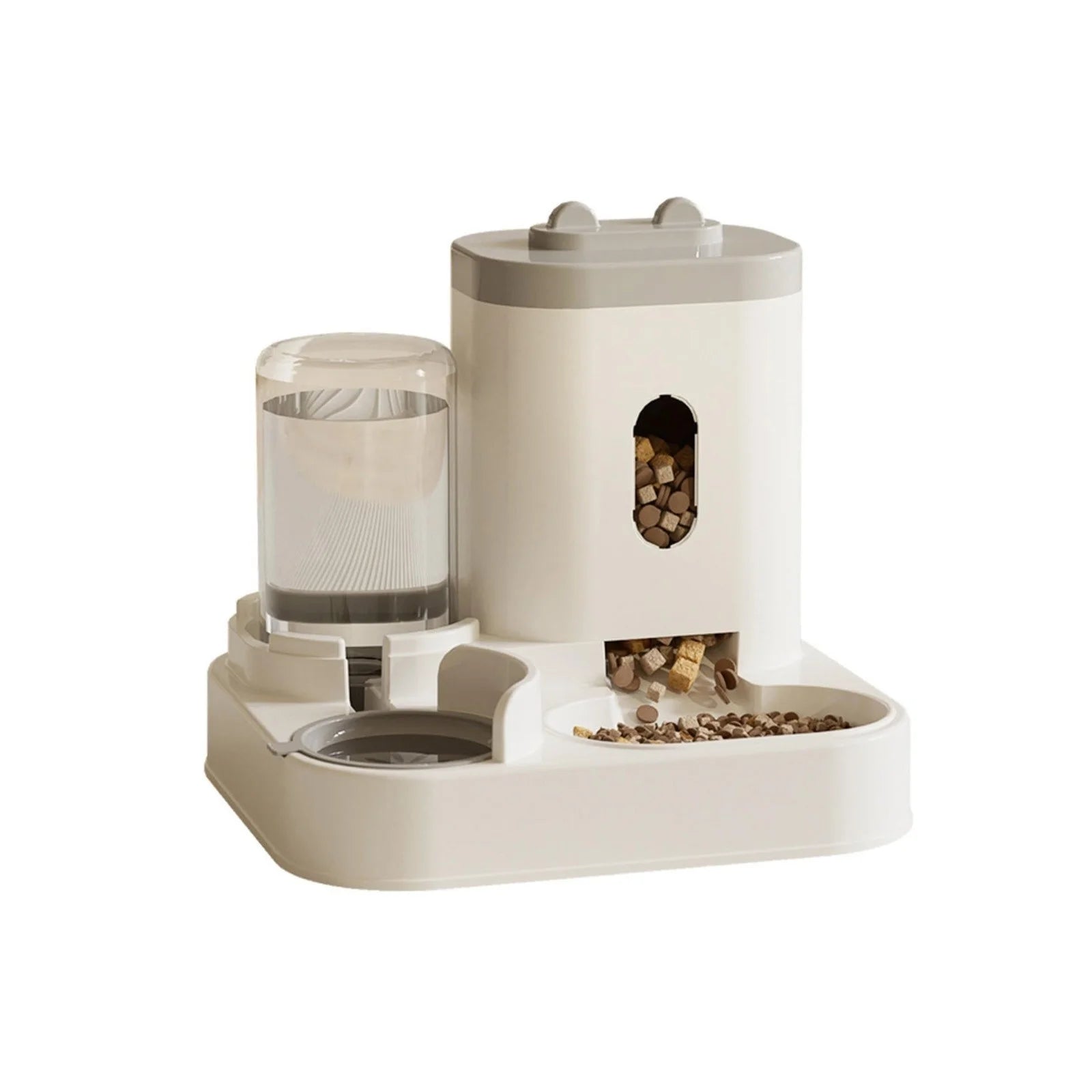 Automatic Dual Bowl Pet Feeder & Water Dispenser with Adjustable Portion Control.