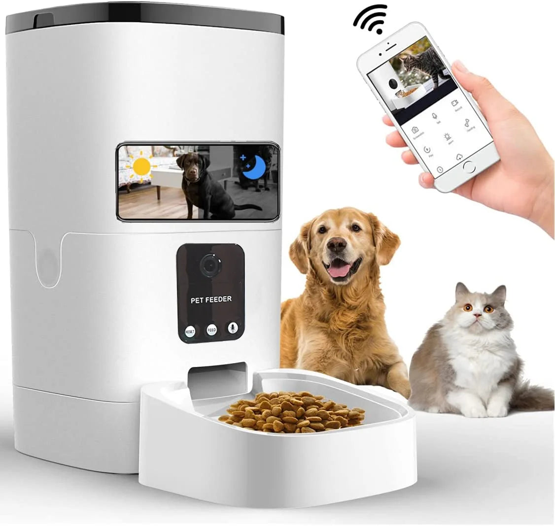 6L Automatic Pet Feeder with Camera & App Control for Cats and Dogs