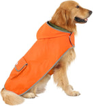 HDE Reversible Dog Raincoat Hooded Slicker Poncho Rain Coat Jacket for Small Medium Large Dogs Camo Orange - L