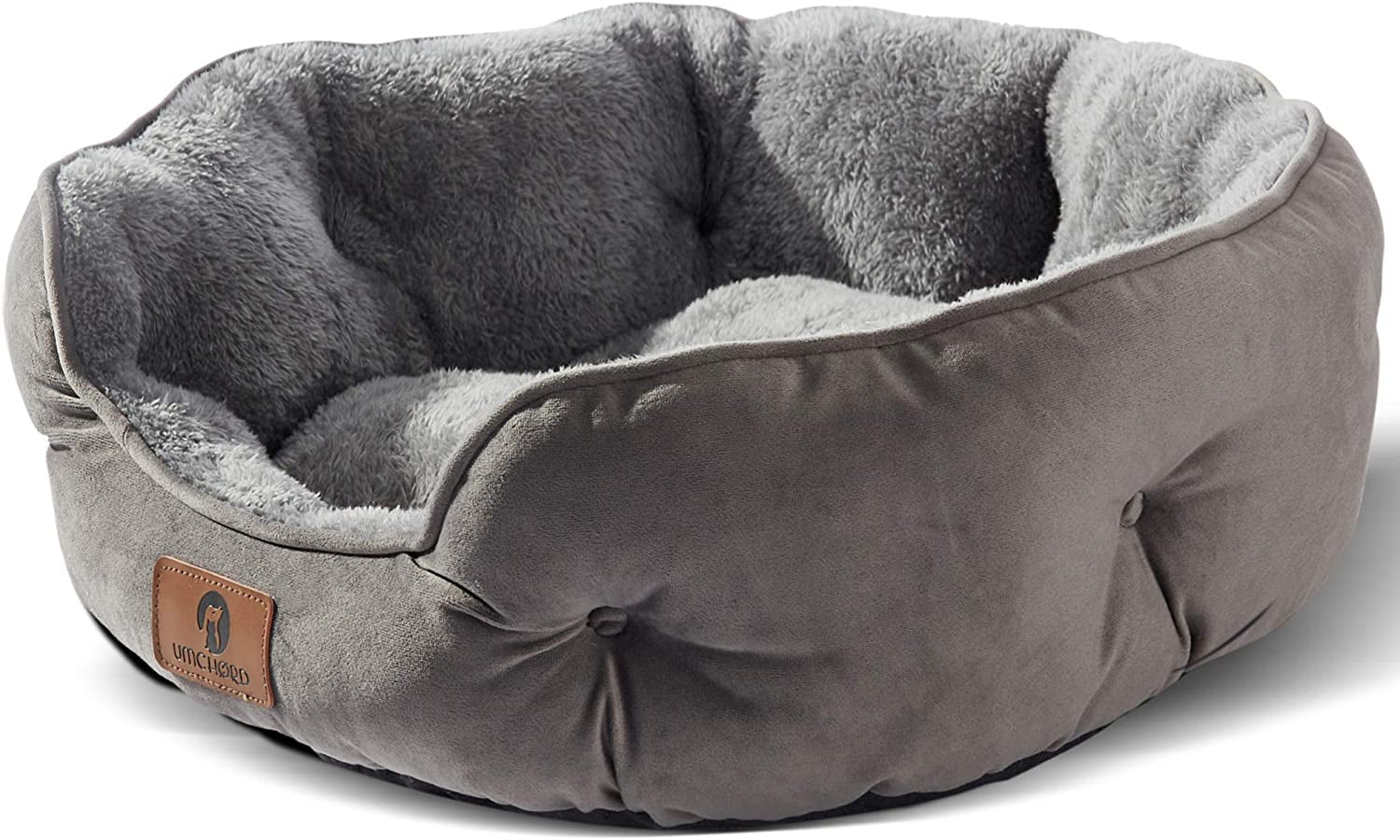 Asvin Small Dog Bed for Small Dogs, Cat Beds for Indoor Cats, Pet Bed for Puppy and Kitty, Extra Soft & Machine Washable with Anti-Slip & Water-Resistant Oxford Bottom, Brown, 20 Inches