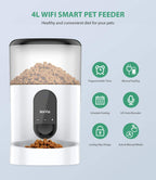Automatic Cat/dog Feeder, Dog Dispenser with Voice Recorder Programmable, Smart APP Auto Food Feeder.