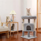 Pefilos 29" Cat Tree Tower for Indoor Cats Cat Condo with Sisal Scratching Posts, Plush Perch, Cat Bed Furniture, Gray