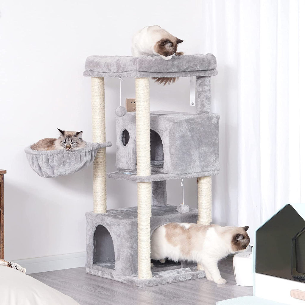 Hey-Brother - Large Cat Tree Tower with 2 Plush Condos