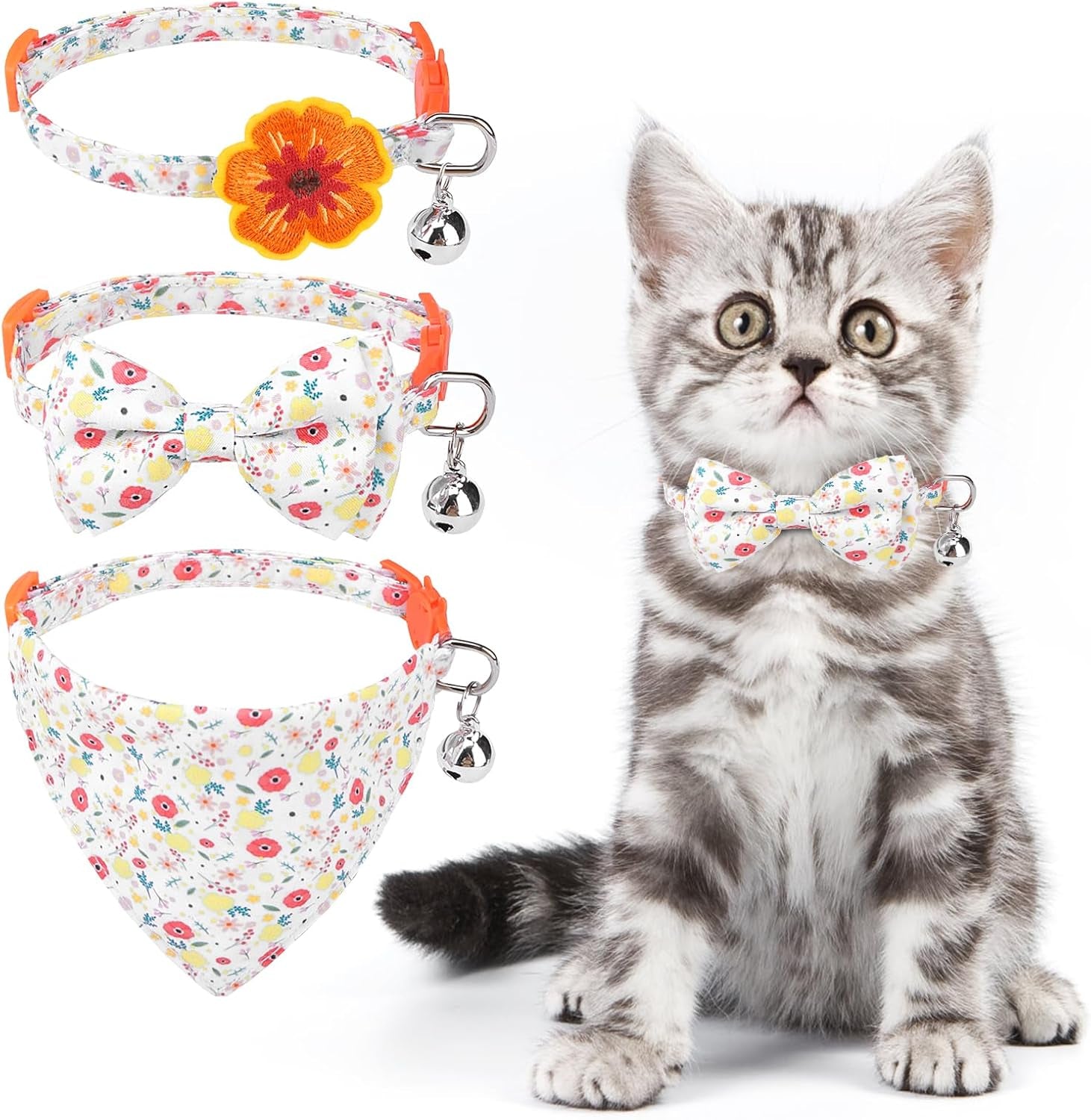 KOOLTAIL Breakaway Cat Collars – 2-Pack Plaid Bandana Set