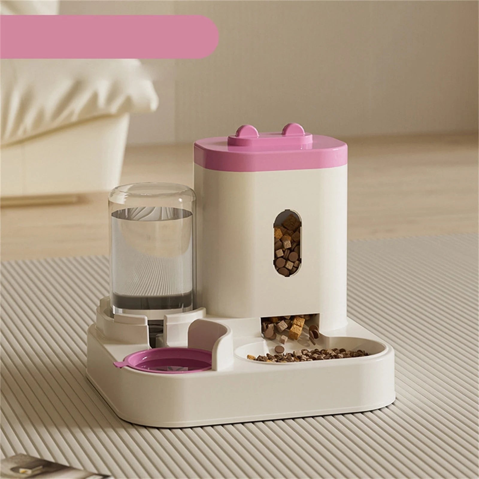 Automatic Dual Bowl Pet Feeder & Water Dispenser with Adjustable Portion Control.
