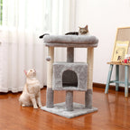 Pefilos 29" Cat Tree Tower for Indoor Cats Cat Condo with Sisal Scratching Posts, Plush Perch, Cat Bed Furniture, Gray
