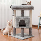 Pefilos 29" Cat Tree Tower for Indoor Cats Cat Condo with Sisal Scratching Posts, Plush Perch, Cat Bed Furniture, Gray