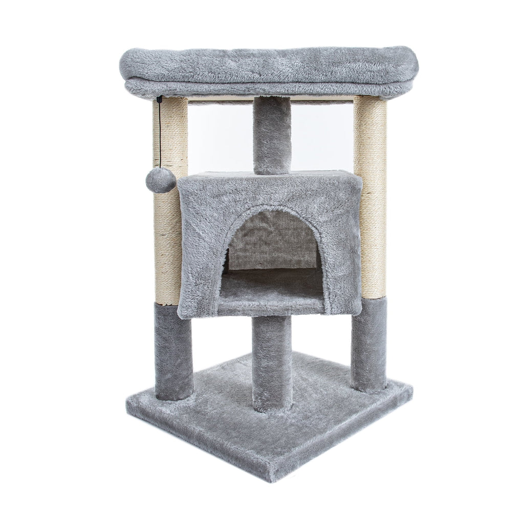 Pefilos 29" Cat Tree Tower for Indoor Cats Cat Condo with Sisal Scratching Posts, Plush Perch, Cat Bed Furniture, Gray