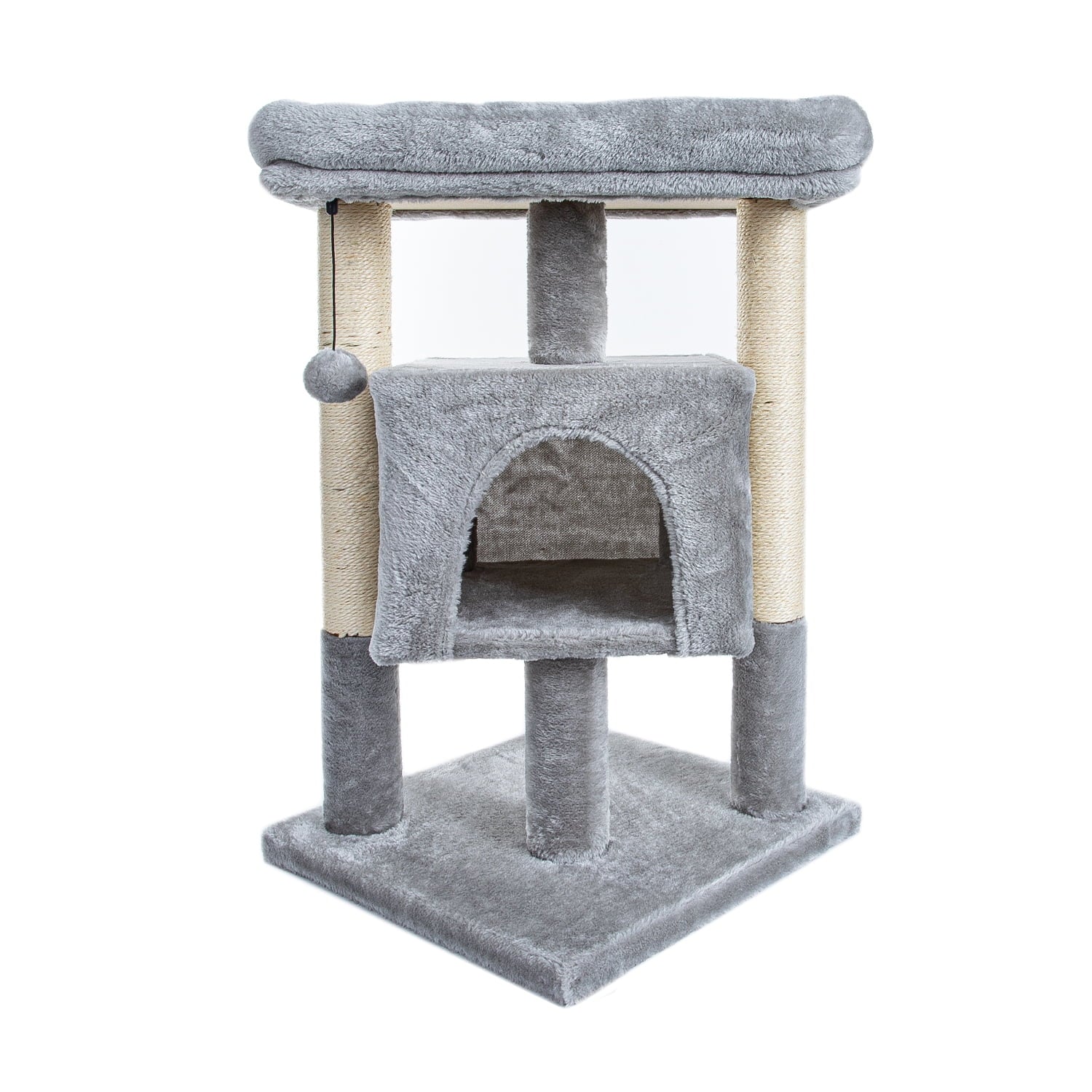 Pefilos 29" Cat Tree Tower for Indoor Cats Cat Condo with Sisal Scratching Posts, Plush Perch, Cat Bed Furniture, Gray