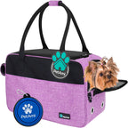 Petami Dog Purse Carrier for Small Dogs, Airline Approved Soft Sided Pet Carrier with Pockets, Ventilated Dog Carrying Bag for Puppy Cat, Dog Travel Supplies Bag, Sherpa Bed, Max 12 Lbs, Purple