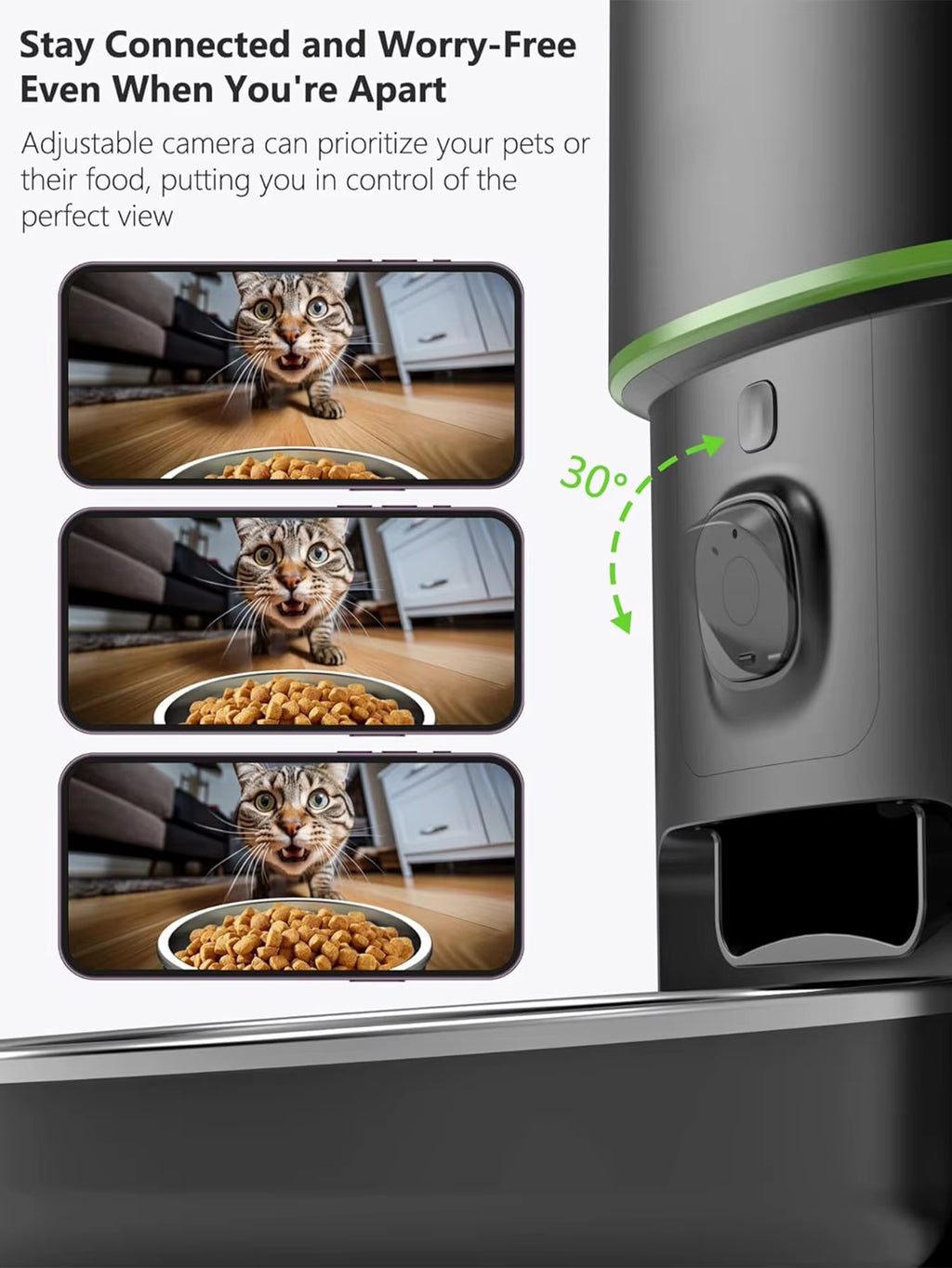 Automatic Cat Feeder — Camera Pet Smart Cat Food Kibble Dispenser 2.4G/5Gwifi.