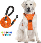 Dog Harness and Leash Combo, Escape Proof,  5 Feet Leash, Reflective Adjustable.