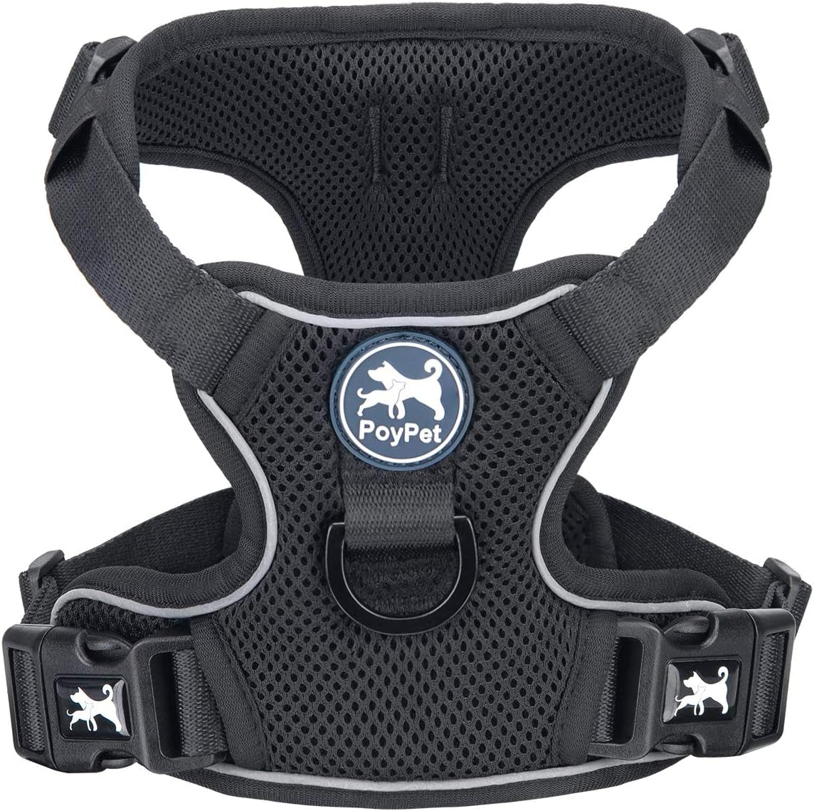 Reflective Soft Breathable Mesh Dog Harness No Choke Double Padded Vest Adjustable