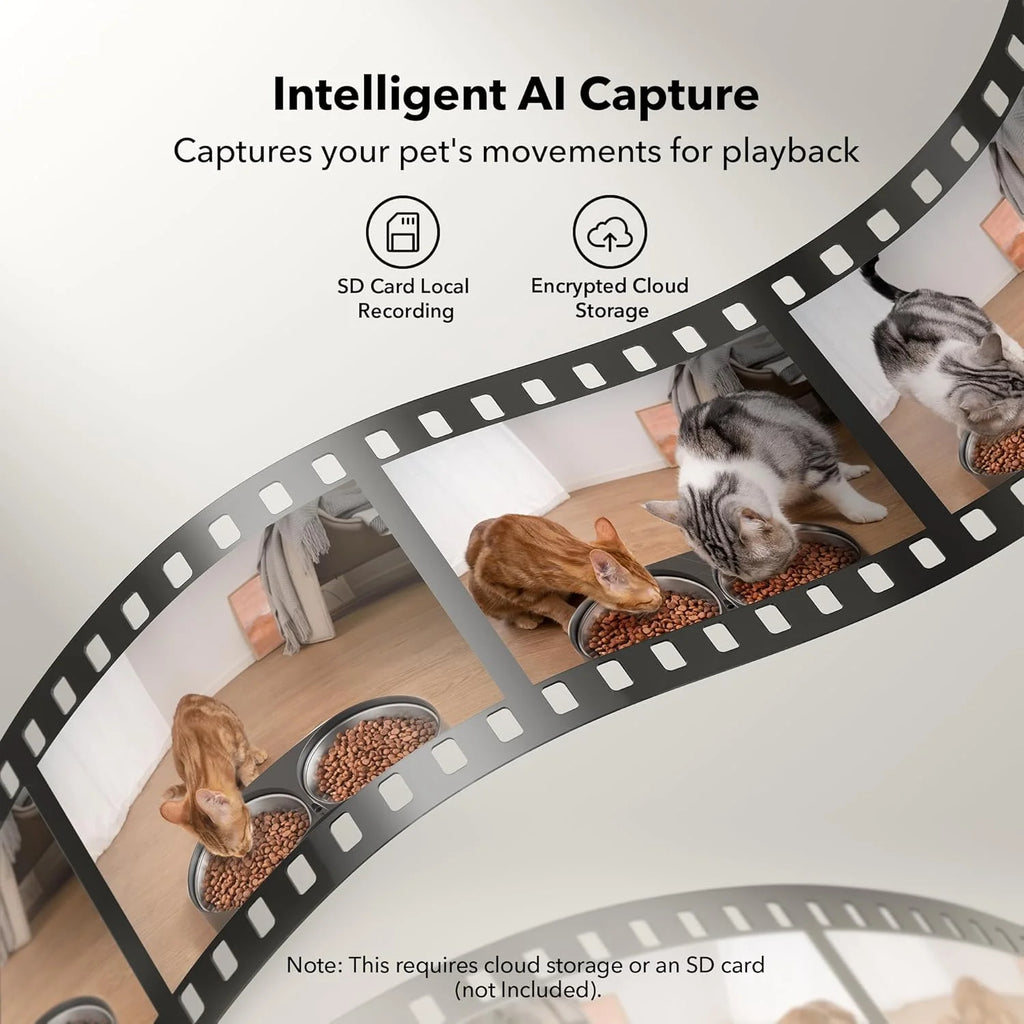 Petlibro Granary Automatic Two Cat with Camera Cat & Dog Feeder, 5-L, Black