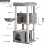 Hey-Brother - Large Cat Tree Tower with 2 Plush Condos