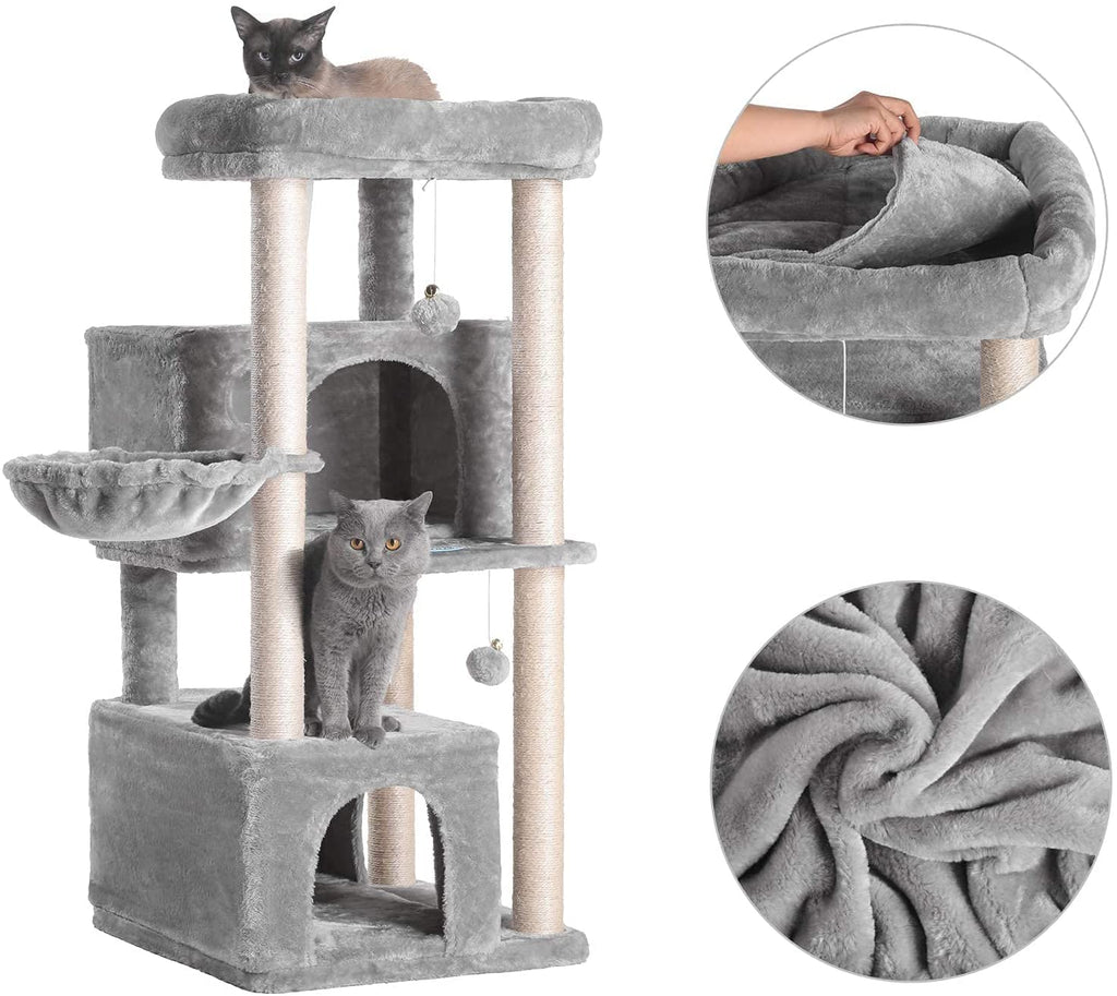 Hey-Brother - Large Cat Tree Tower with 2 Plush Condos