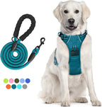 Dog Harness and Leash Combo, Escape Proof,  5 Feet Leash, Reflective Adjustable.