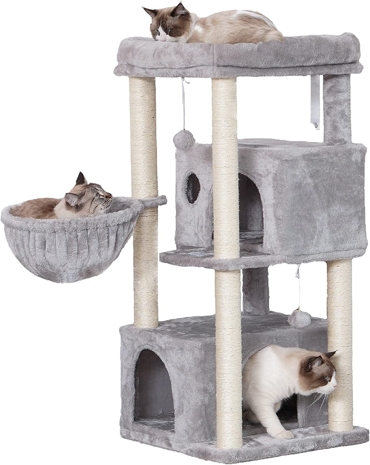 Hey-Brother - Large Cat Tree Tower with 2 Plush Condos