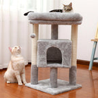 Pefilos 29" Cat Tree Tower for Indoor Cats Cat Condo with Sisal Scratching Posts, Plush Perch, Cat Bed Furniture, Gray