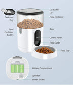 Automatic Cat/dog Feeder, Dog Dispenser with Voice Recorder Programmable, Smart APP Auto Food Feeder.