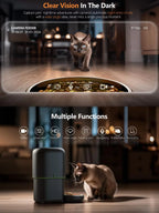 Automatic Cat Feeder — Camera Pet Smart Cat Food Kibble Dispenser 2.4G/5Gwifi.