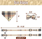KOOLTAIL Breakaway Cat Collars – 2-Pack Plaid Bandana Set