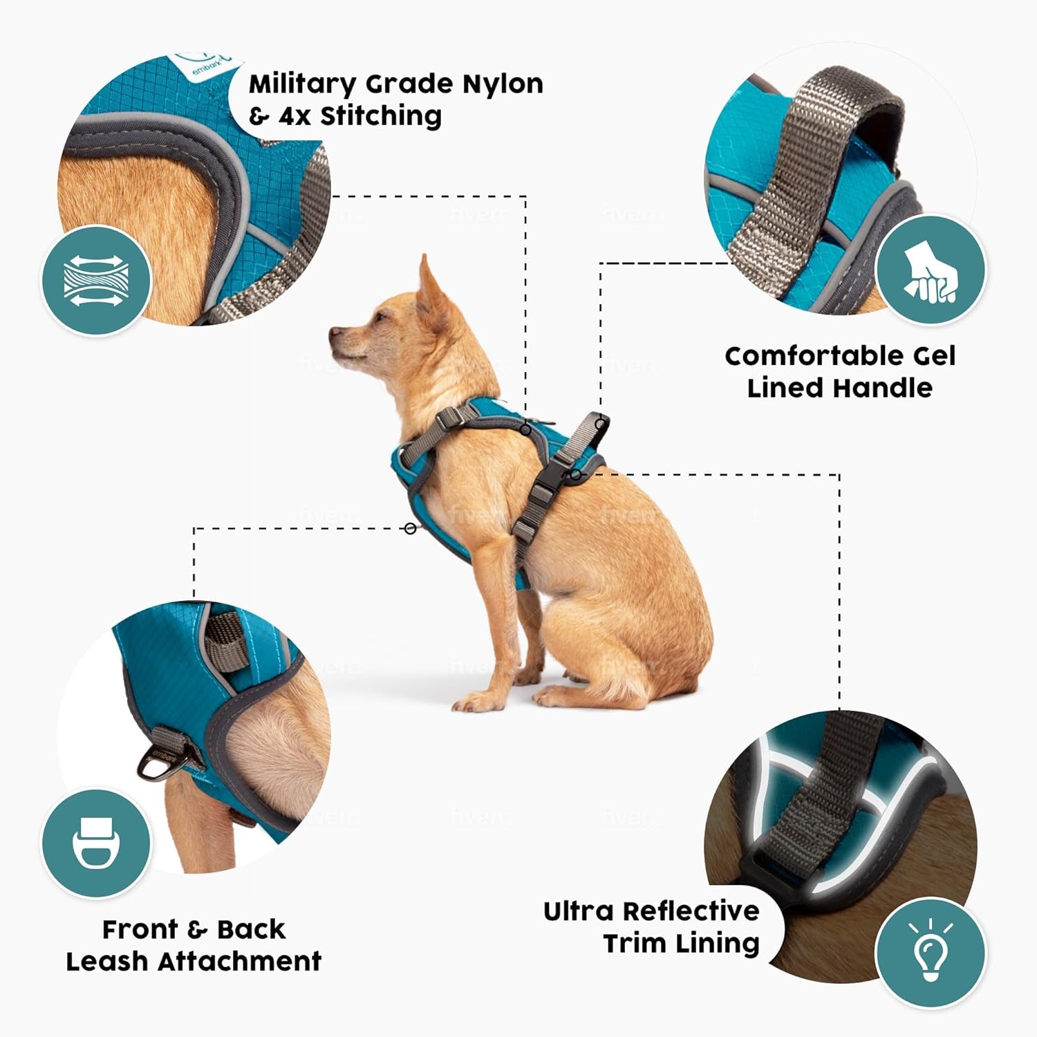 Embark -  Dog Harness, Reflective Trim