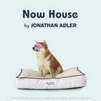 Jonathan Adler Now House for Pets Grey Diamond Cushion Dog Bed, Small Dog Bed, Machine Washable, Cotton/Poly Blend, 17X22X5 Inches