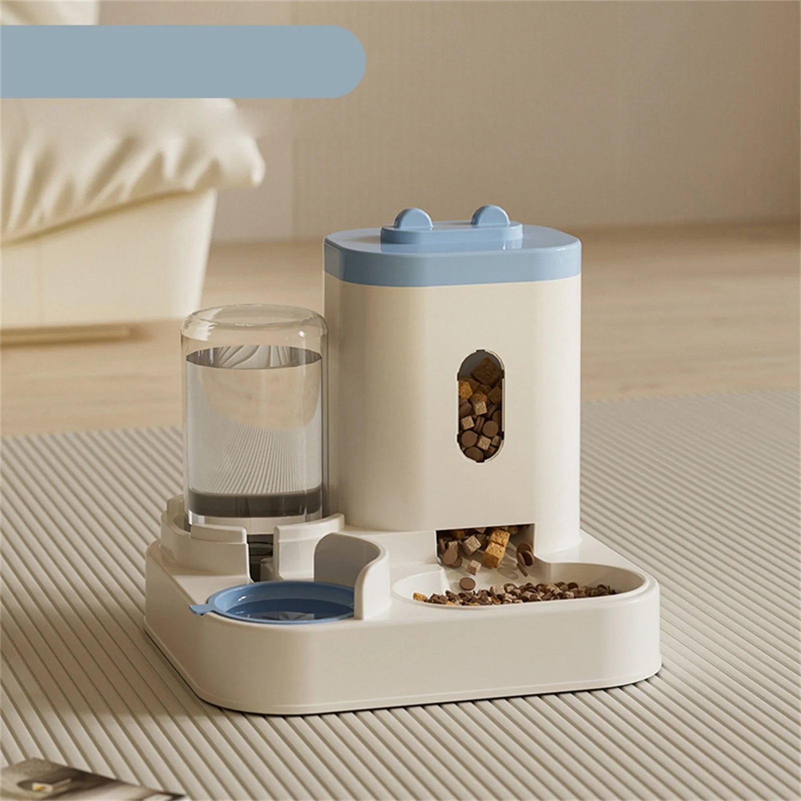 Automatic Dual Bowl Pet Feeder & Water Dispenser with Adjustable Portion Control.