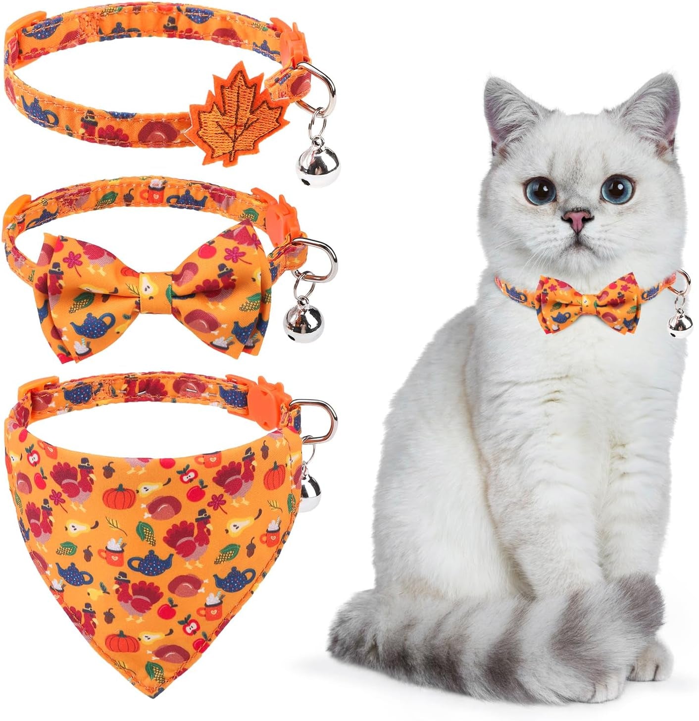 KOOLTAIL Breakaway Cat Collars – 2-Pack Plaid Bandana Set