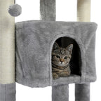 Pefilos 29" Cat Tree Tower for Indoor Cats Cat Condo with Sisal Scratching Posts, Plush Perch, Cat Bed Furniture, Gray