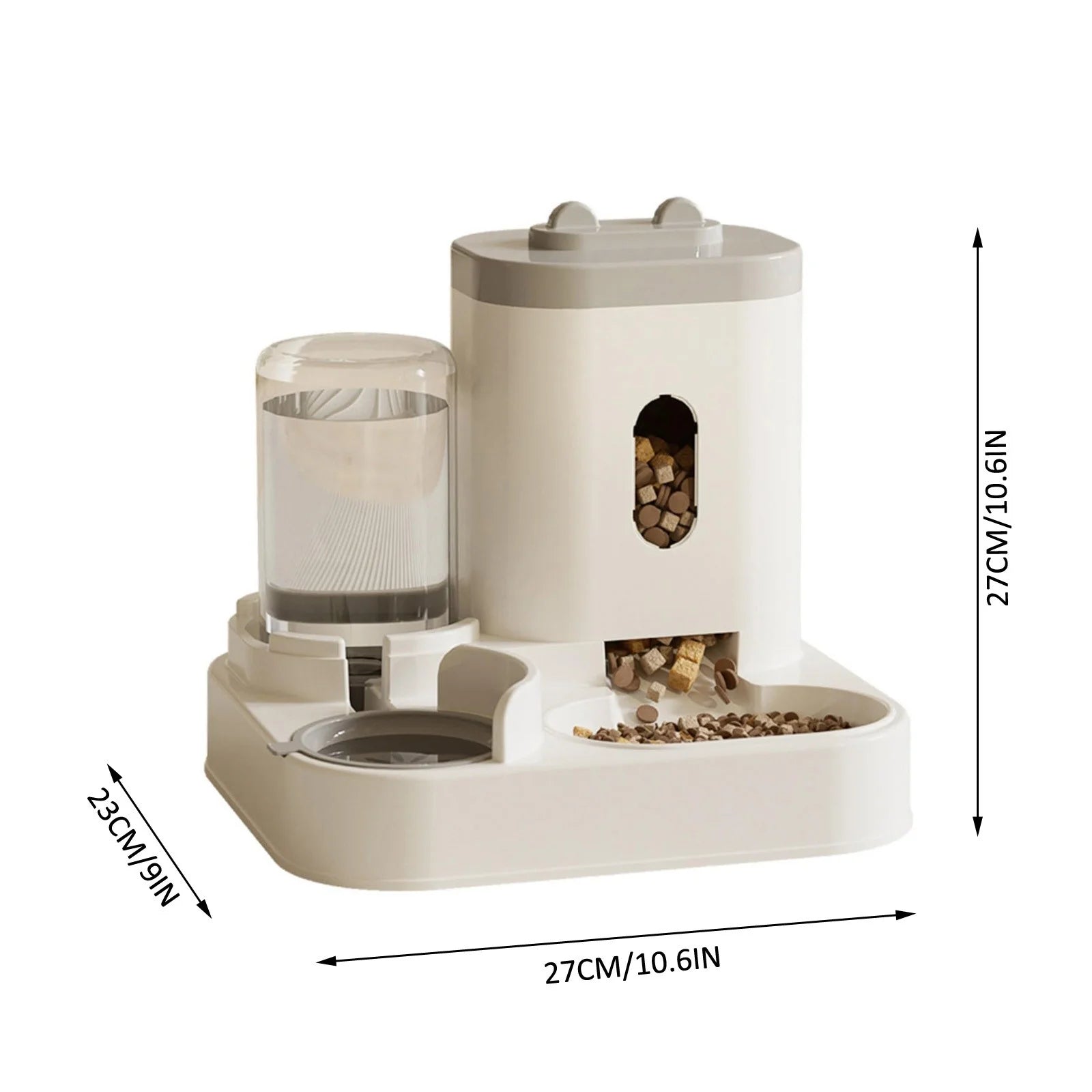 Automatic Dual Bowl Pet Feeder & Water Dispenser with Adjustable Portion Control.
