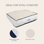 Jonathan Adler Now House for Pets Grey Diamond Cushion Dog Bed, Small Dog Bed, Machine Washable, Cotton/Poly Blend, 17X22X5 Inches