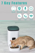 6L Automatic Pet Feeder with Camera & App Control for Cats and Dogs