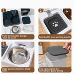 Dog Water Bowl Dispenser Automatic Cat Feeder Cat Food Dispenser 2-In-1 Dry Wet Separation Feeder