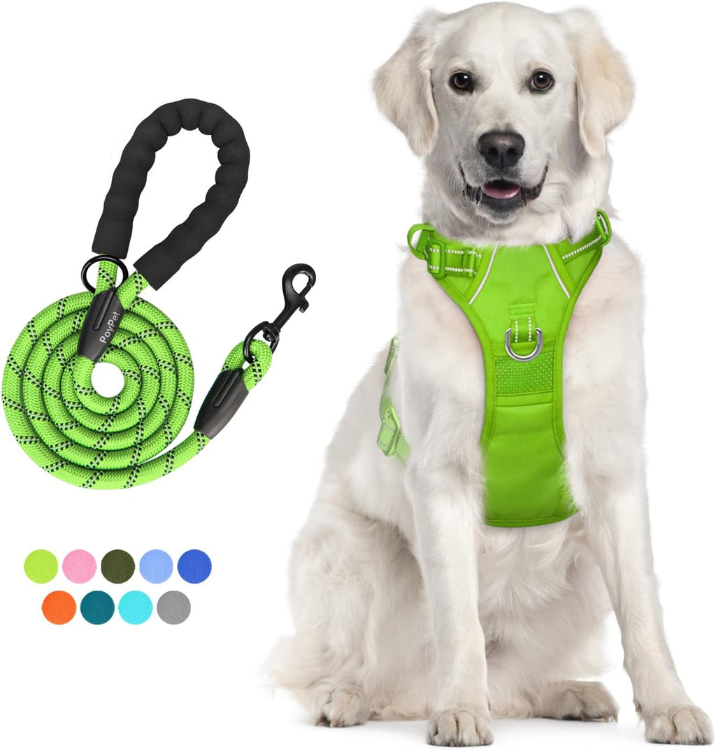 Dog Harness and Leash Combo, Escape Proof,  5 Feet Leash, Reflective Adjustable.