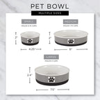 Bone Dry Paw & Patch Ceramic Pet Collection, Large Set, 7.5X2.4", Nautical Blue, (Pack of 2)