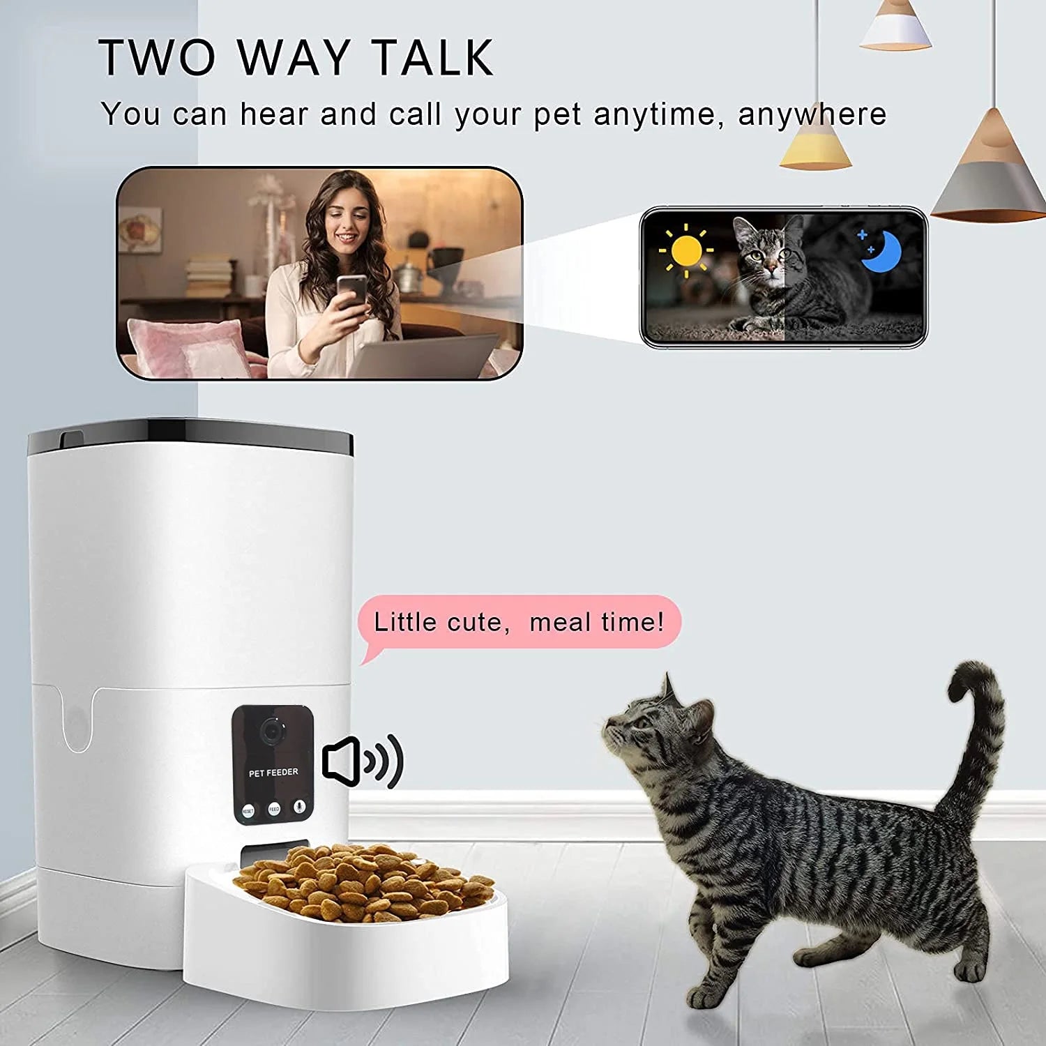 6L Automatic Pet Feeder with Camera & App Control for Cats and Dogs