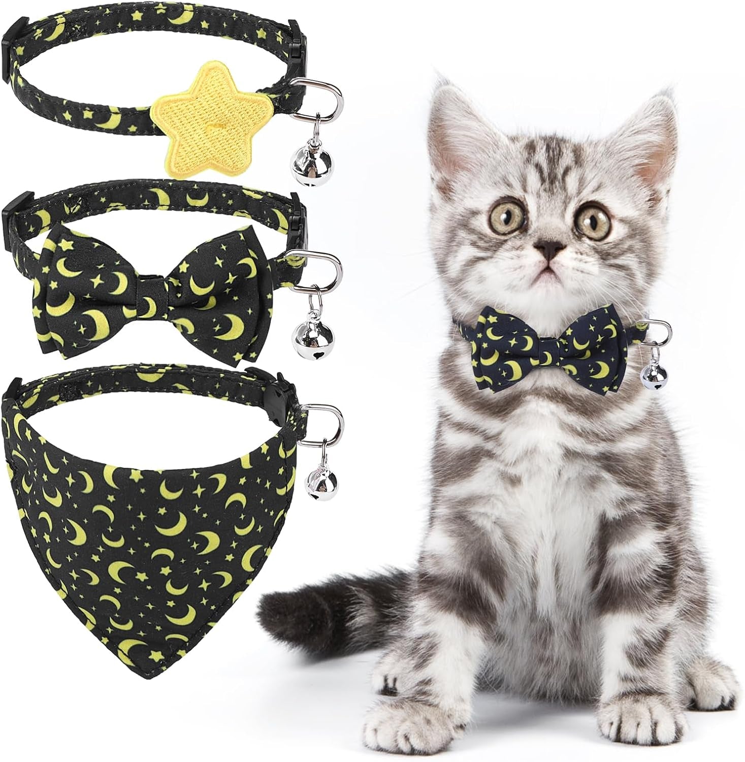 KOOLTAIL Breakaway Cat Collars – 2-Pack Plaid Bandana Set