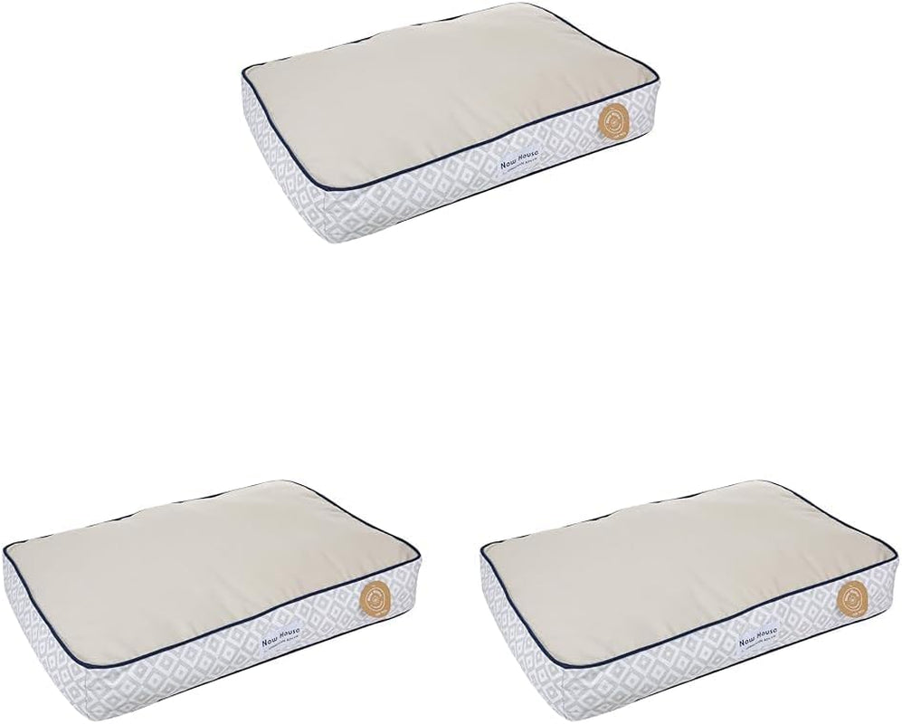 Jonathan Adler Now House for Pets Grey Diamond Cushion Dog Bed, Small Dog Bed, Machine Washable, Cotton/Poly Blend, 17X22X5 Inches