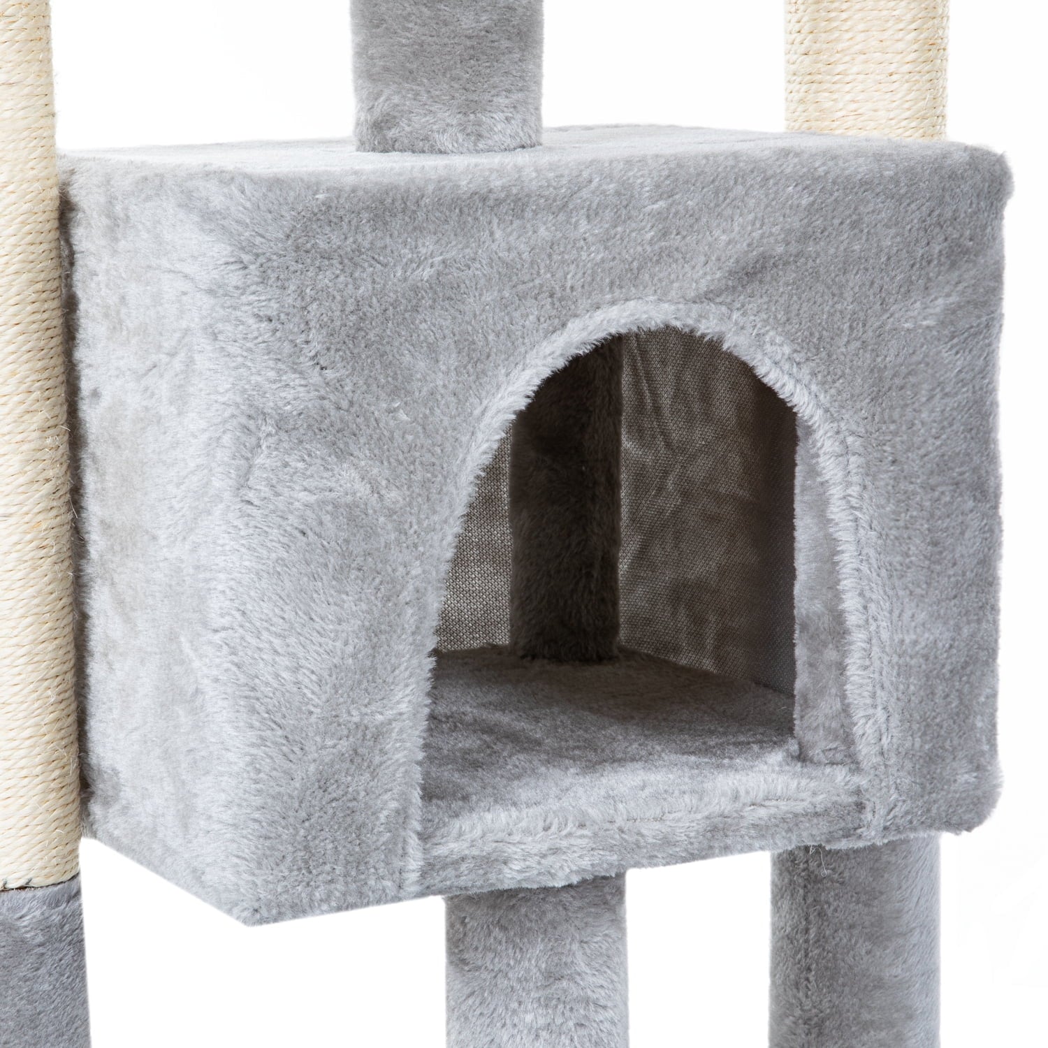Pefilos 29" Cat Tree Tower for Indoor Cats Cat Condo with Sisal Scratching Posts, Plush Perch, Cat Bed Furniture, Gray