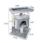 Pefilos 29" Cat Tree Tower for Indoor Cats Cat Condo with Sisal Scratching Posts, Plush Perch, Cat Bed Furniture, Gray