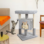 Pefilos 29" Cat Tree Tower for Indoor Cats Cat Condo with Sisal Scratching Posts, Plush Perch, Cat Bed Furniture, Gray