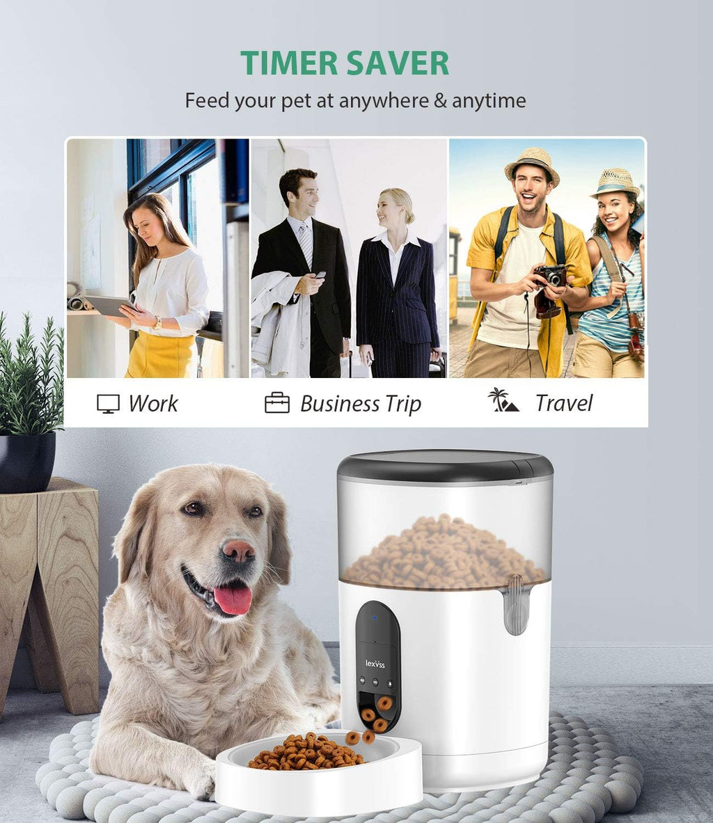 Automatic Cat/dog Feeder, Dog Dispenser with Voice Recorder Programmable, Smart APP Auto Food Feeder.