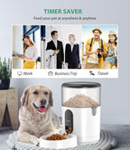 Automatic Cat/dog Feeder, Dog Dispenser with Voice Recorder Programmable, Smart APP Auto Food Feeder.